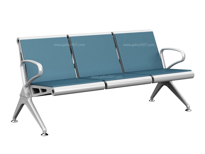 医院候诊椅可定制扶手输液杆 高背皮坐垫六角管飞机等候椅
