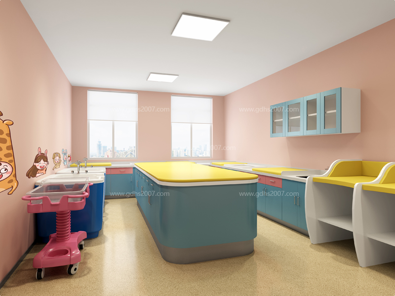 洗婴中心家具设计 医院洗婴室医用家具效果图